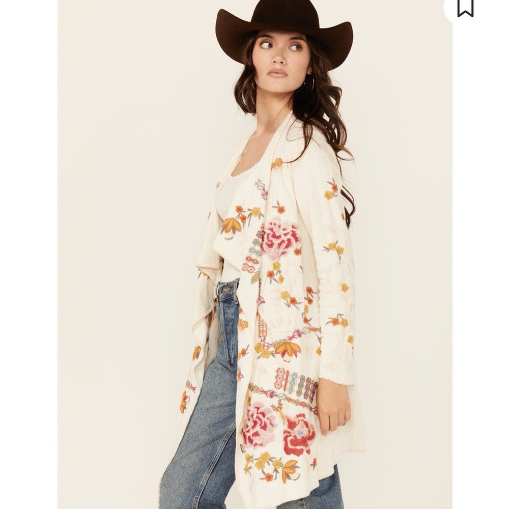 JOHNNY WAS WOMEN'S FLORAL EMBROIDERED CARDIGAN